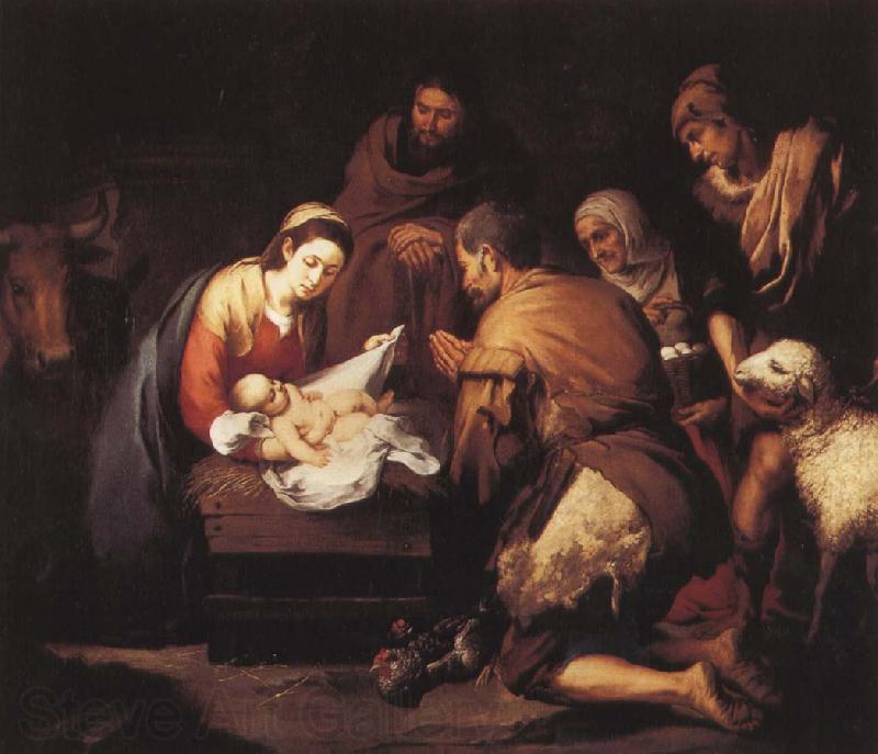 Bartolome Esteban Murillo Shepherds to the manger pilgrimage Spain oil painting art